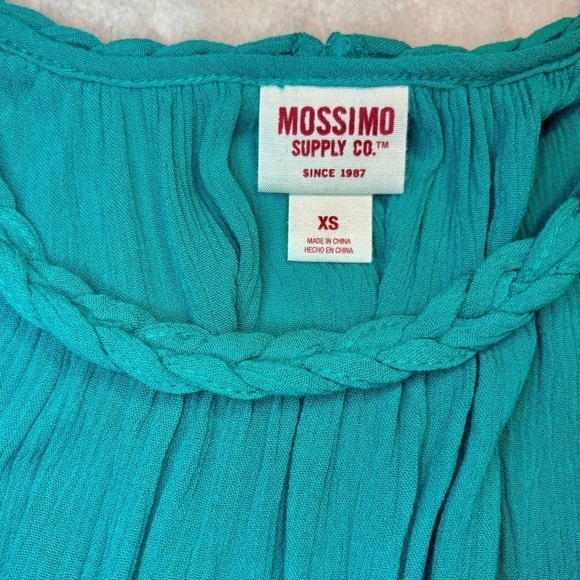 NWT Mossimo Tank Top XS Teal / Jade Green Braided Straps Rayon Boho - Picture 10 of 13
